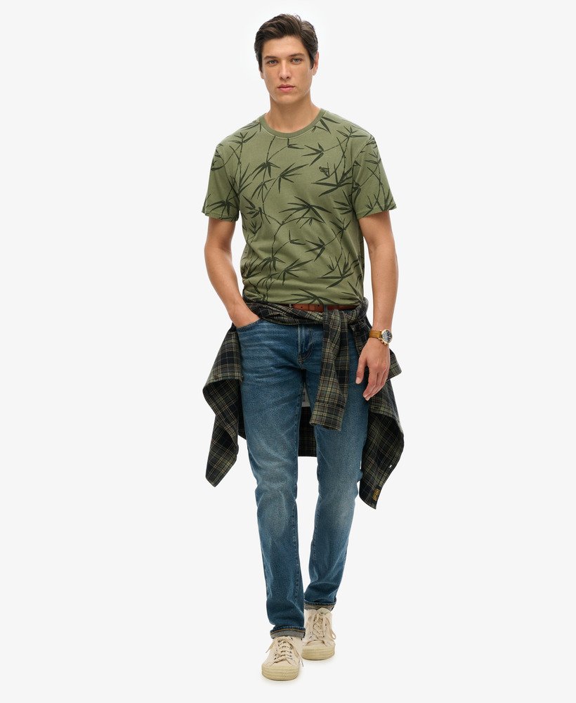 koszulka z nadrukiem w stylu vintage overdye w kolorze oliwkowozielonym z nadwyżek towarów