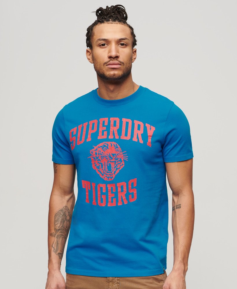 koszulka sportowa z grafiką do lekkoatletyki w kolorze super denby blue