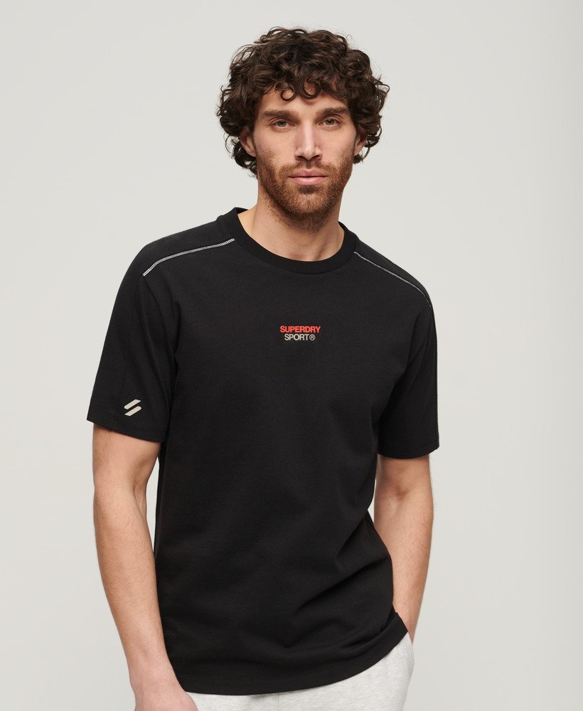 koszulka z logo sport tech w kolorze czarnym luźna