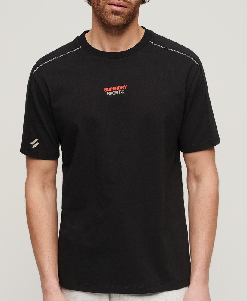 koszulka z logo sport tech w kolorze czarnym luźna
