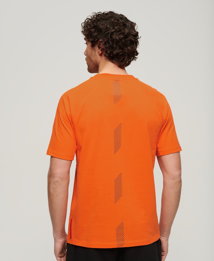 koszulka sport tech logo relaxed t-shirt w kolorze pomarańczowym tiger