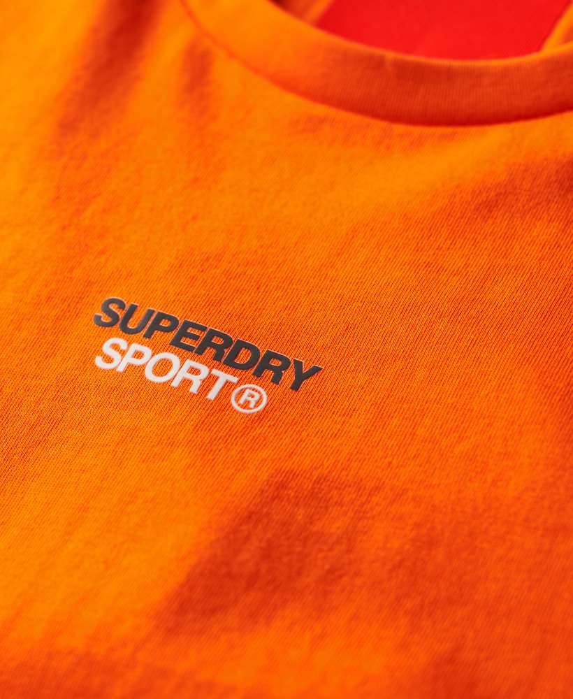 koszulka sport tech logo relaxed t-shirt w kolorze pomarańczowym tiger