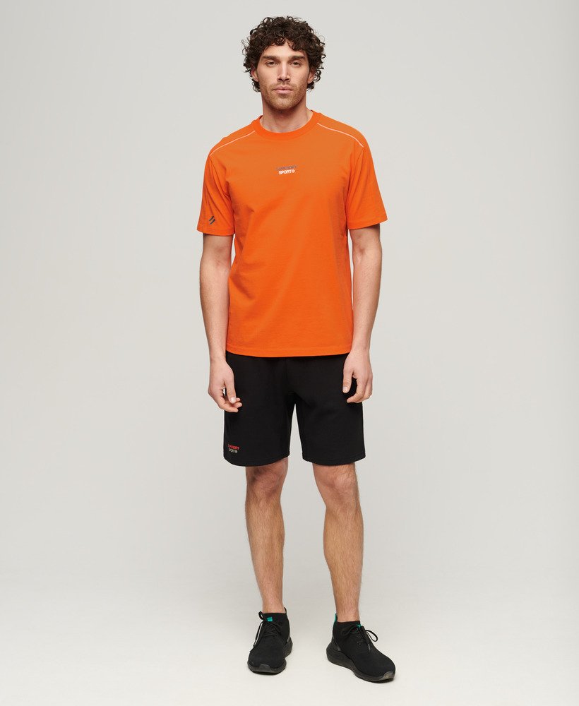 koszulka sport tech logo relaxed t-shirt w kolorze pomarańczowym tiger