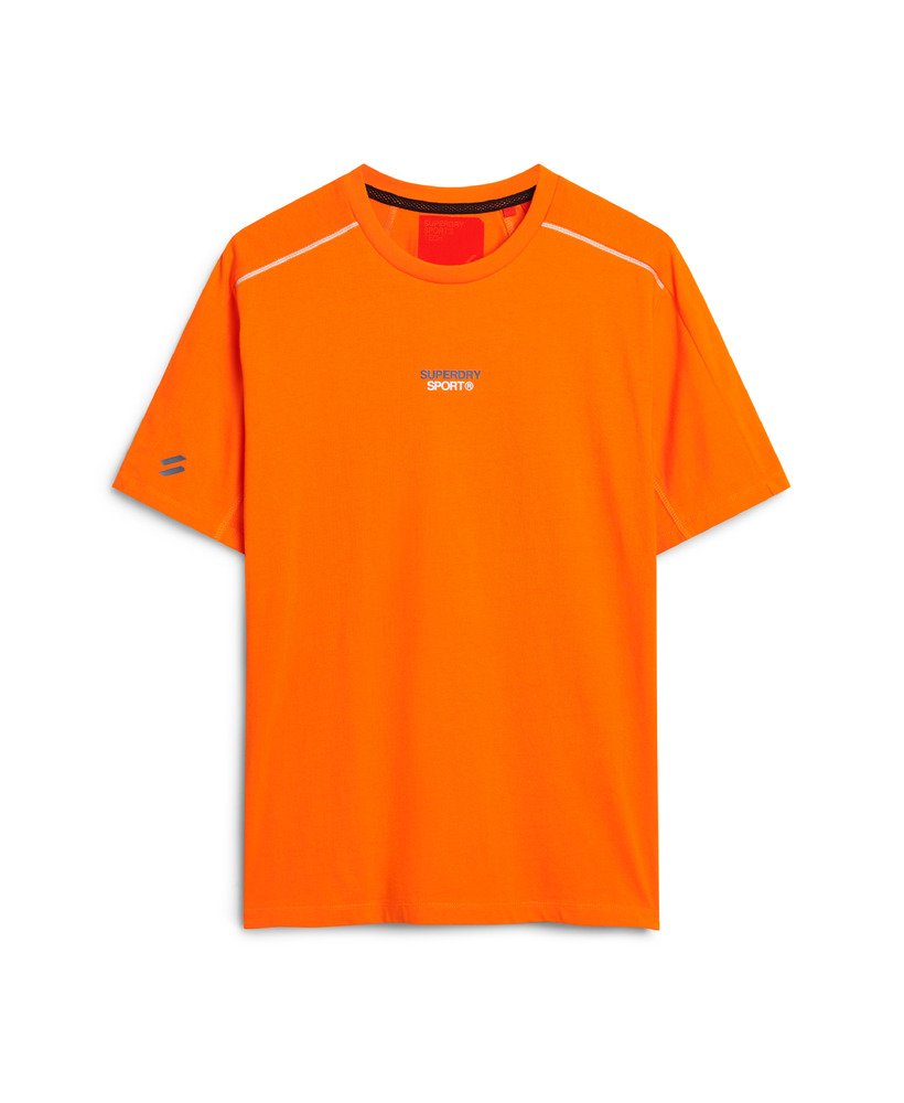 koszulka sport tech logo relaxed t-shirt w kolorze pomarańczowym tiger
