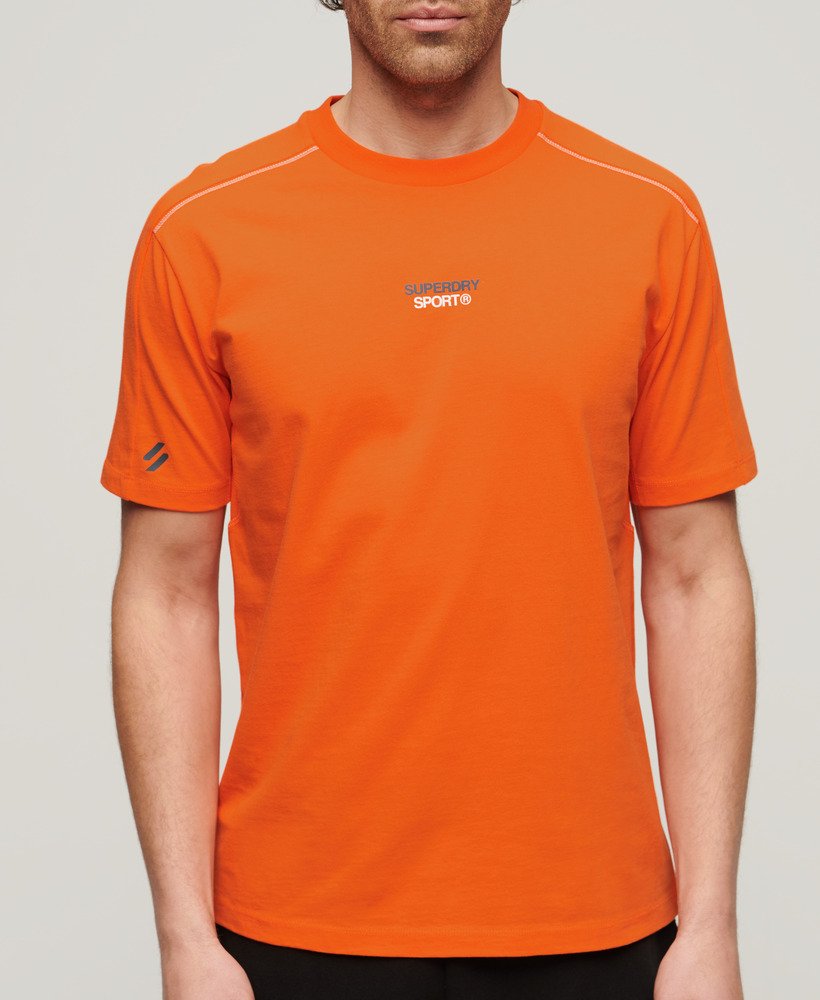 koszulka sport tech logo relaxed t-shirt w kolorze pomarańczowym tiger