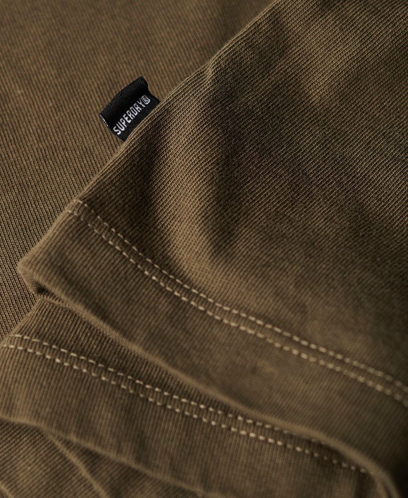 luźna koszulka z nadrukiem micro logo w kolorze khaki
