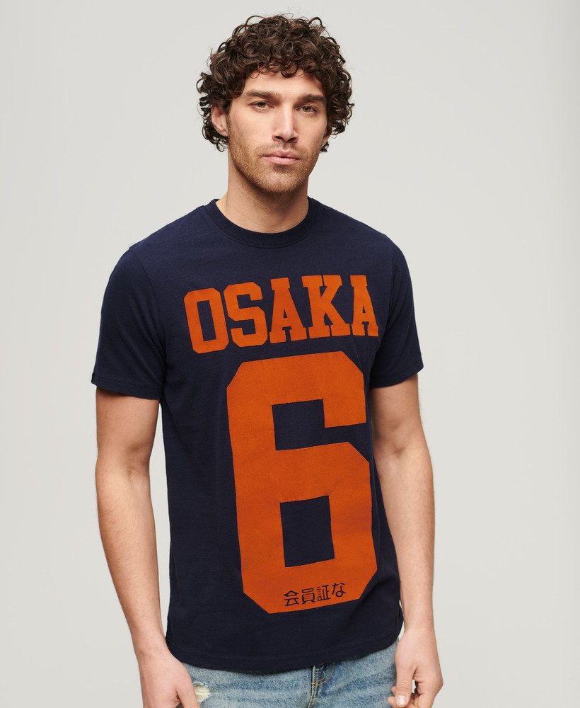 koszulka z grafiką osaka 6 w kolorze granatowym i melanżowym