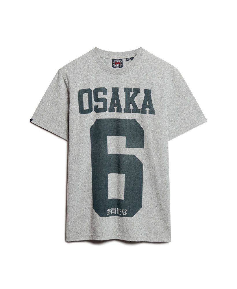 koszulka z grafiką osaka 6 w kolorze popielato-szarym melanżowym