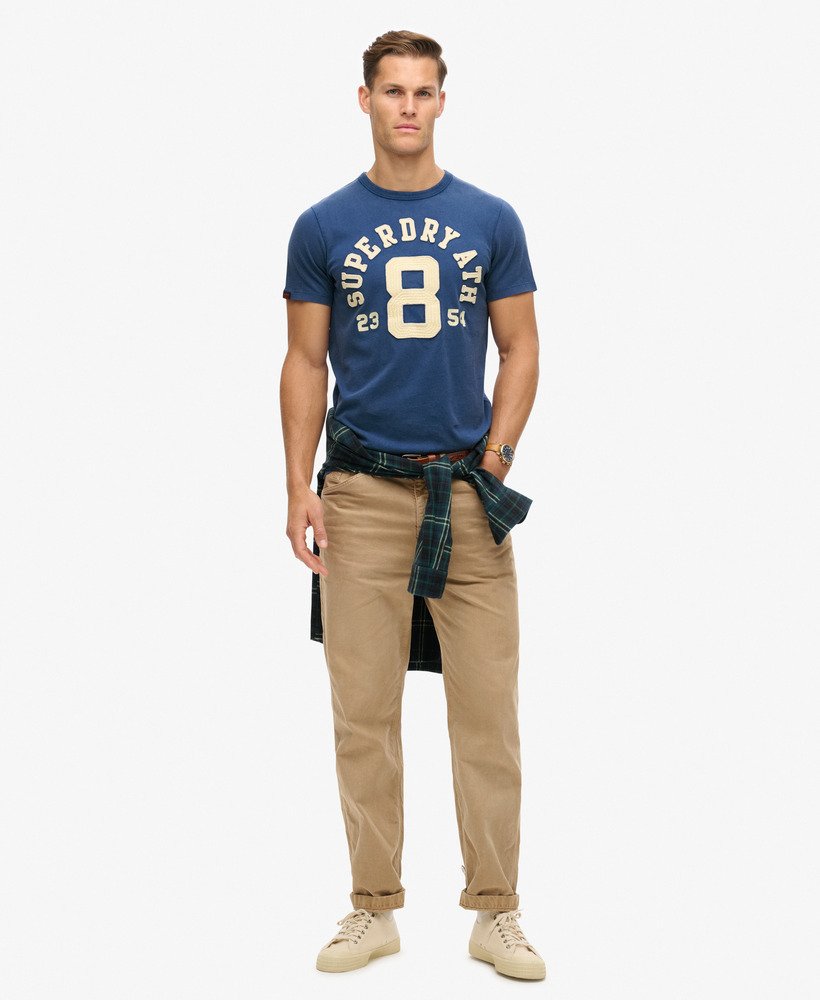 koszulka sportowa z krótkim rękawem w stylu vintage w kolorze supermarine navy