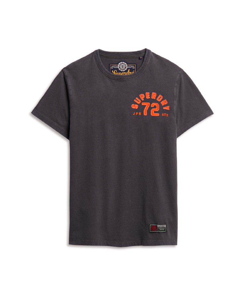 koszulka sportowa z krótkim rękawem w stylu vintage w kolorze czarnym grafitowym