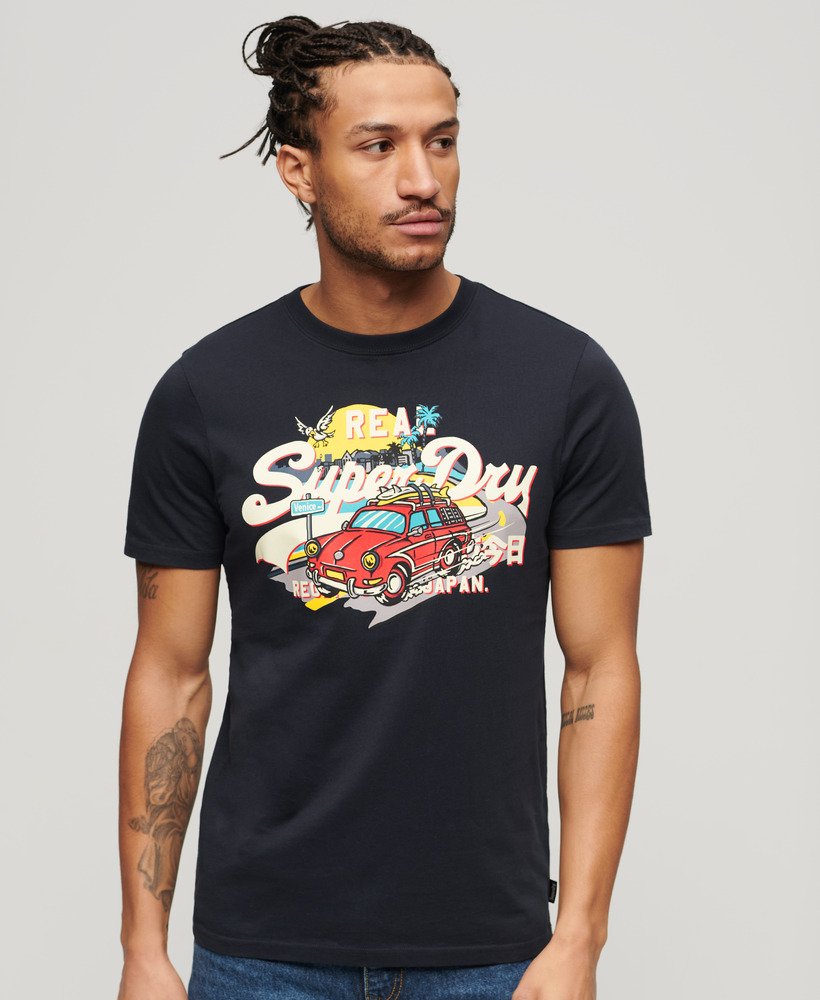koszulka z nadrukiem la vintage logo w kolorze eclipse navy