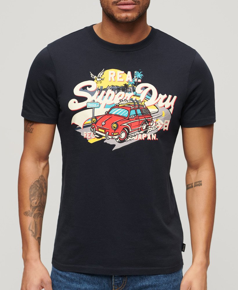 koszulka z nadrukiem la vintage logo w kolorze eclipse navy