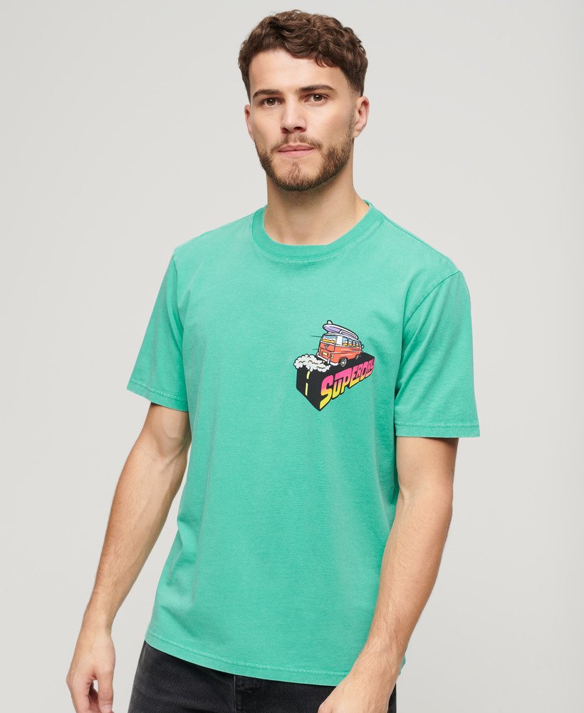 luźna koszulka podróżna neon w kolorze cool green