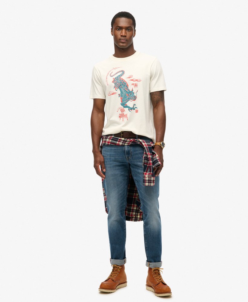 koszulka superdry x komodo kailash dragon w kolorze new chalk white