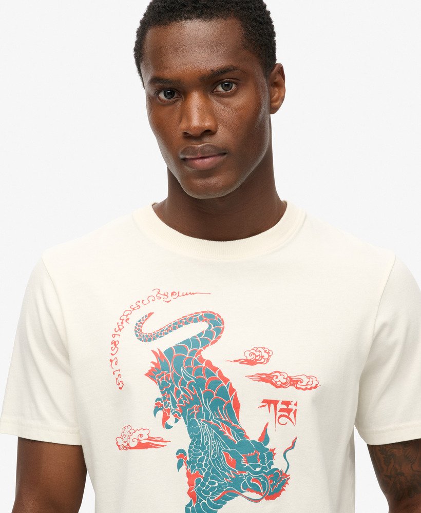 koszulka superdry x komodo kailash dragon w kolorze new chalk white