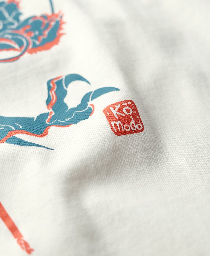 koszulka superdry x komodo kailash dragon w kolorze new chalk white