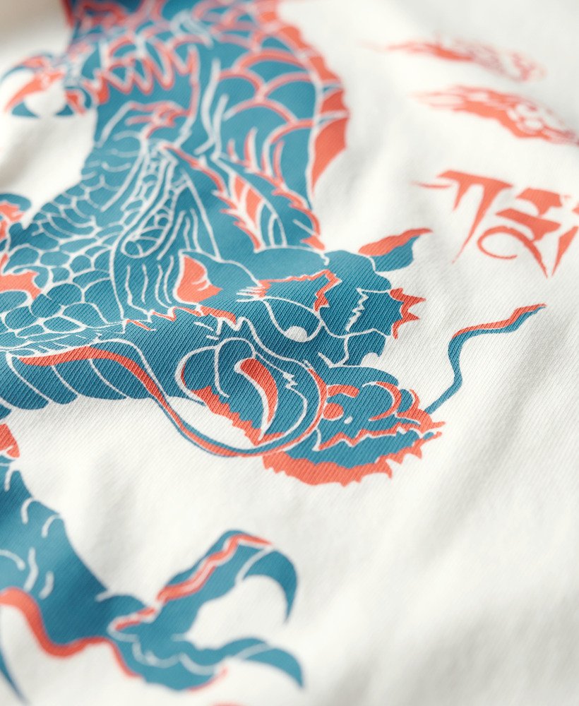 koszulka superdry x komodo kailash dragon w kolorze new chalk white