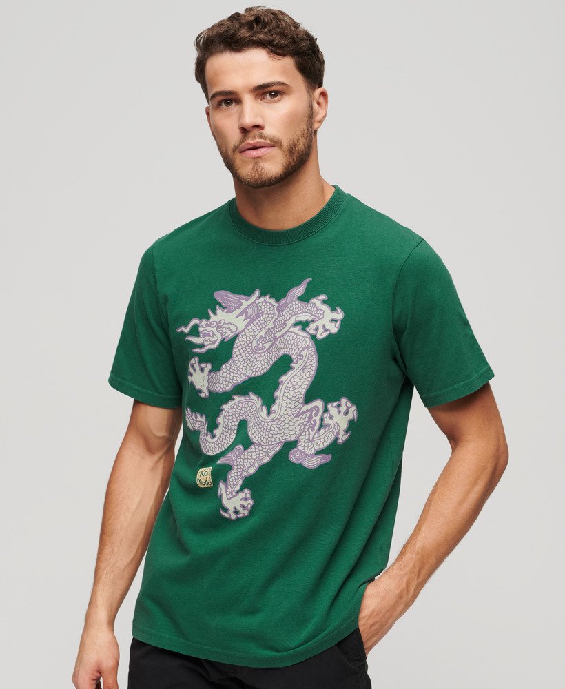 koszulka superdry x komodo vintage w kolorze erin green