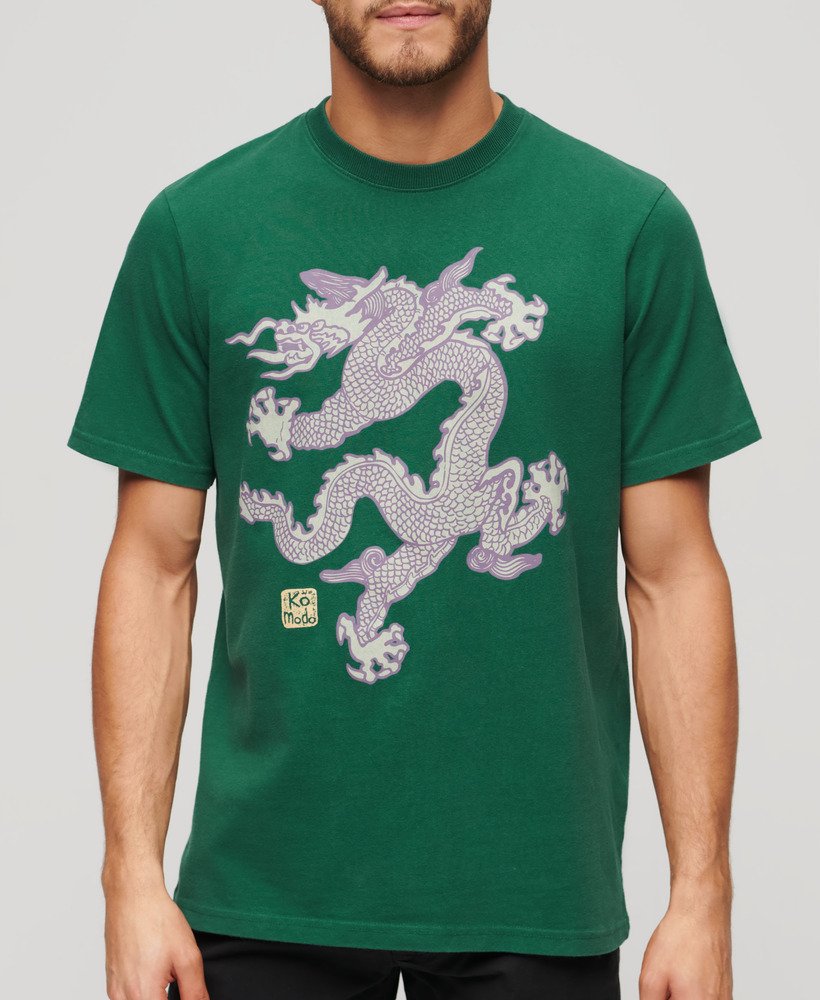 koszulka superdry x komodo vintage w kolorze erin green