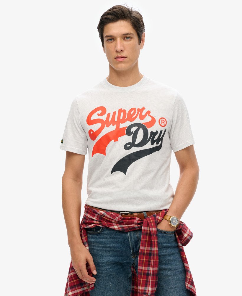 klasyczny t-shirt z napisem college script w kolorze ice marl