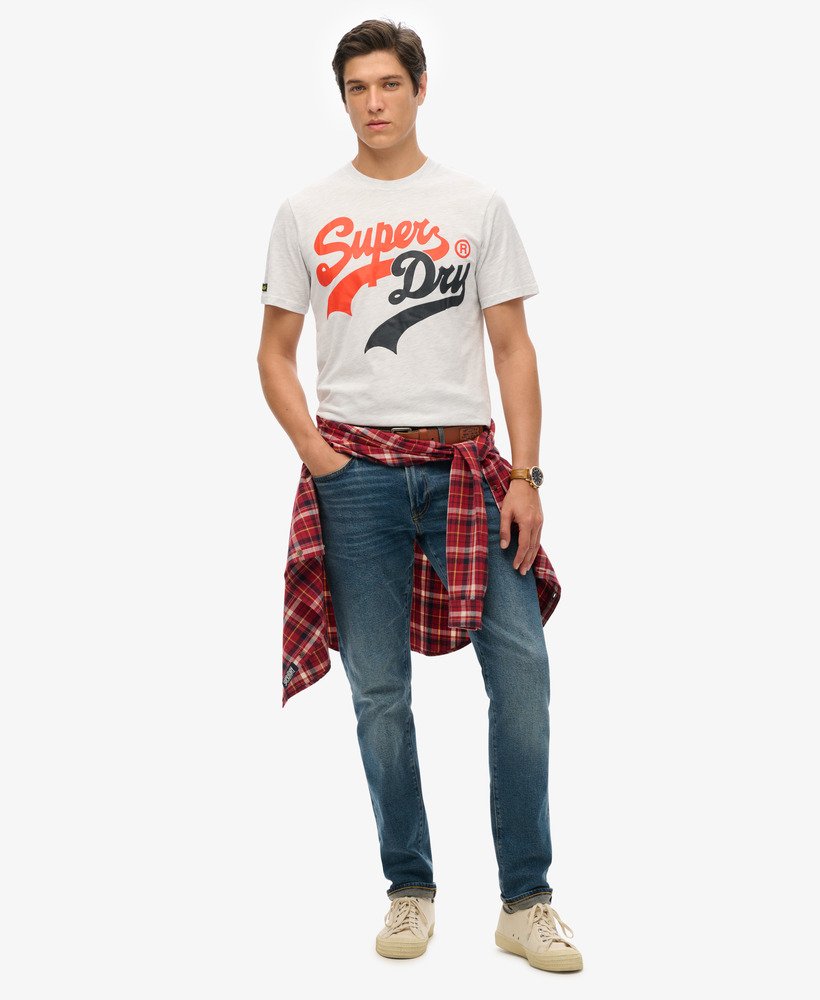klasyczny t-shirt z napisem college script w kolorze ice marl