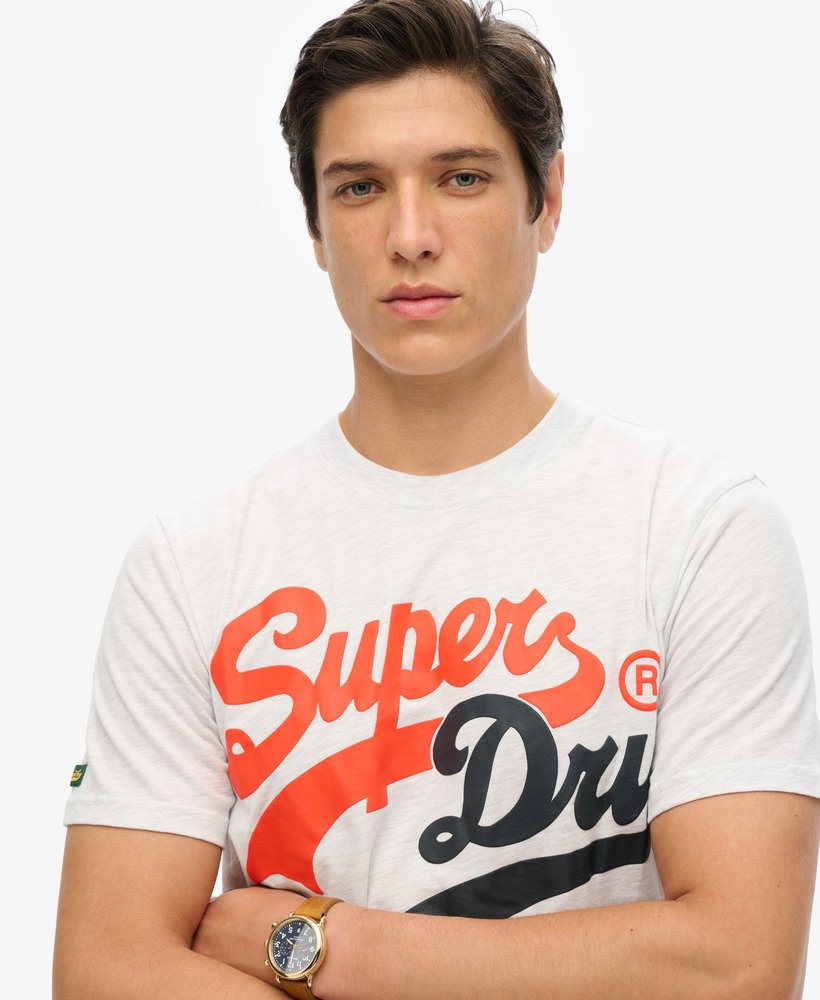 klasyczny t-shirt z napisem college script w kolorze ice marl