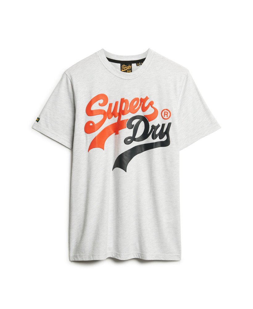 klasyczny t-shirt z napisem college script w kolorze ice marl