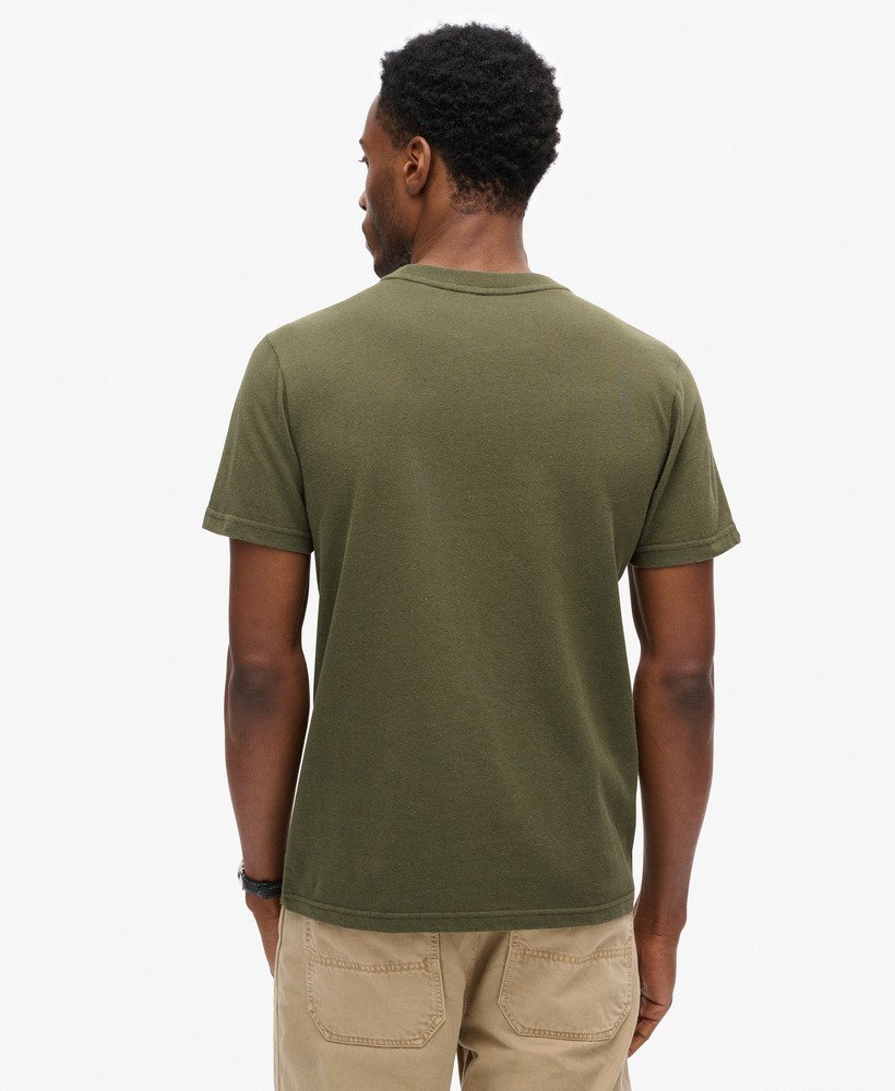 koszulka z nadrukiem flocked fade w kolorze khaki green melanż