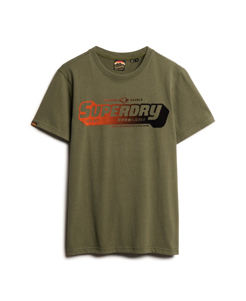 koszulka z nadrukiem flocked fade w kolorze khaki green melanż