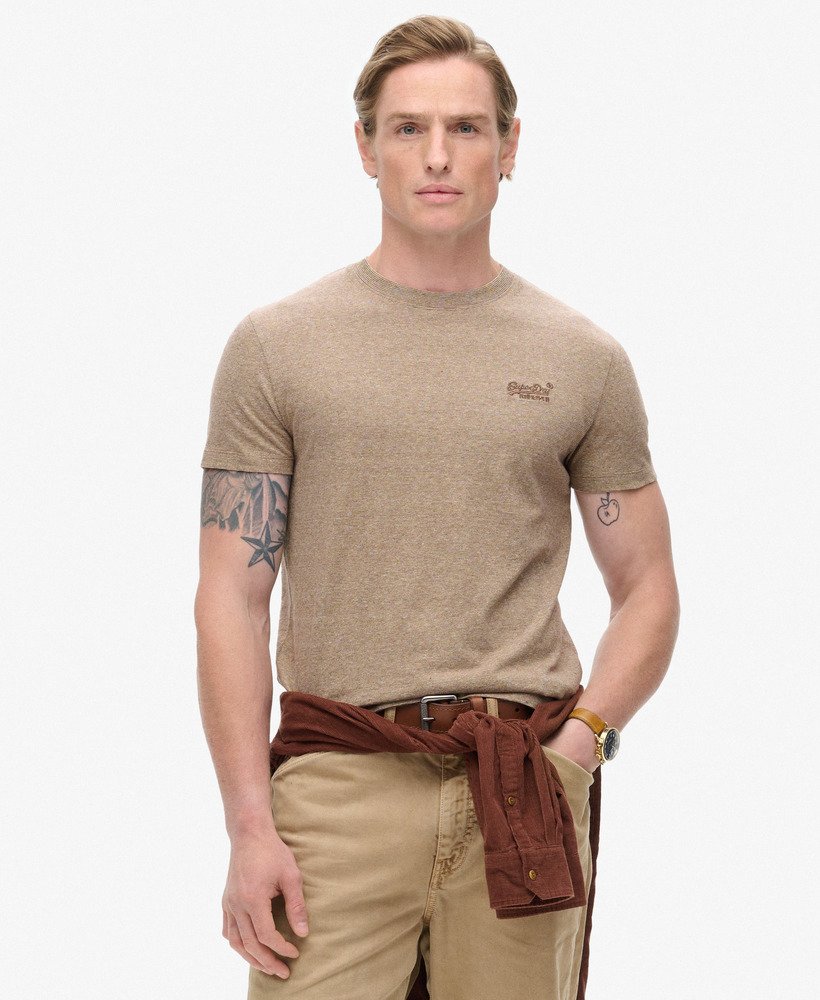 koszulka z organicznej bawełny essential z logo w kolorze desert sand feeder