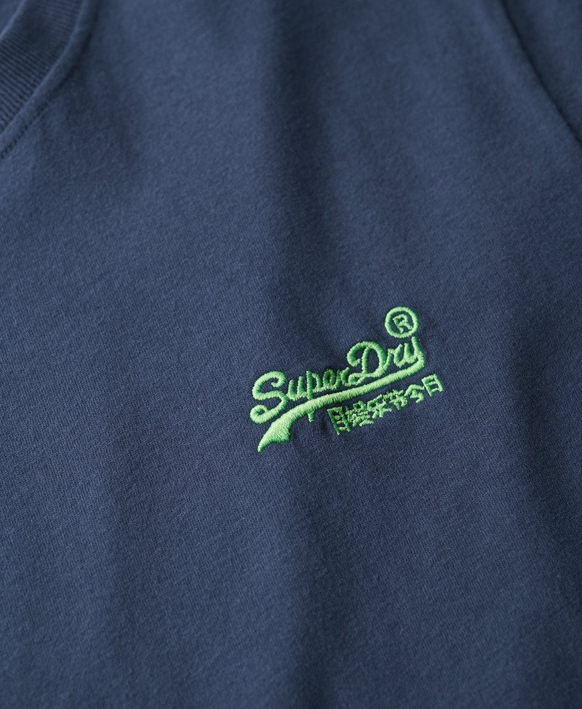 koszulka z organicznej bawełny essential z logo w kolorze lauren navyfluro lime