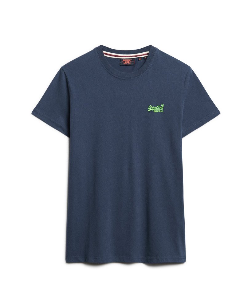 koszulka z organicznej bawełny essential z logo w kolorze lauren navyfluro lime