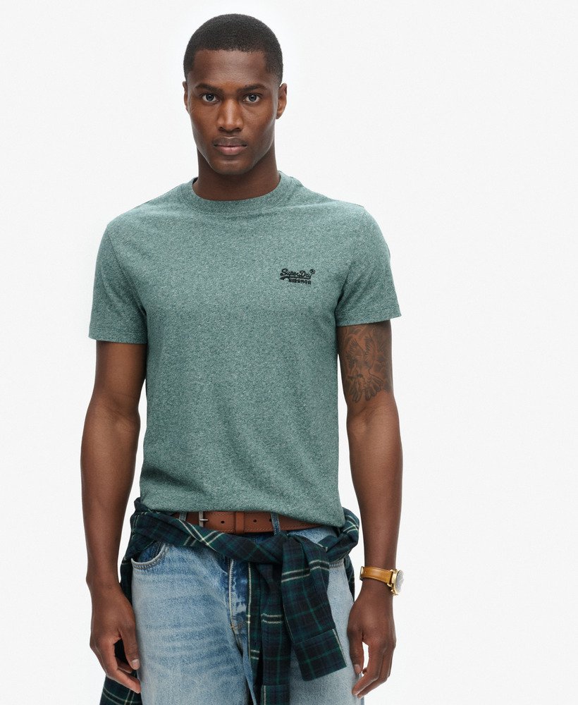 koszulka z organicznej bawełny essential z logo w kolorze mid pine green grit