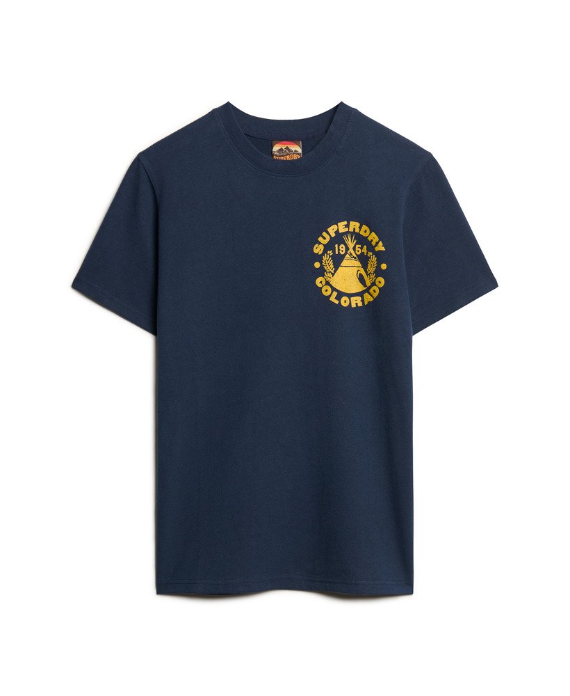 koszulka z grafiką outdoorową w kolorze navy marl