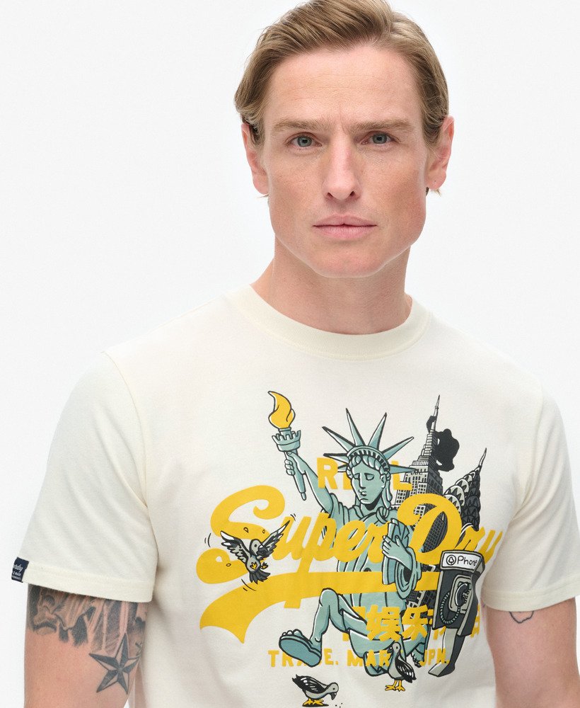 koszulka z grafiką new york w kolorze off white
