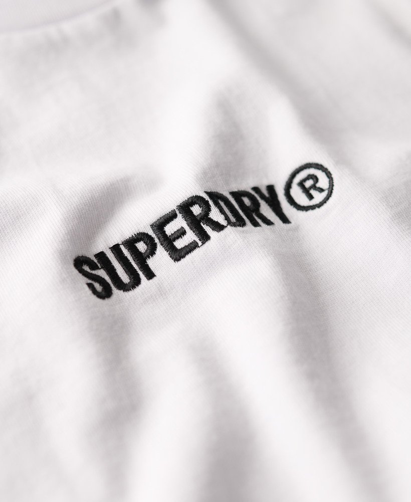 luźna koszulka z nadrukiem micro logo w kolorze lśniącej bieli