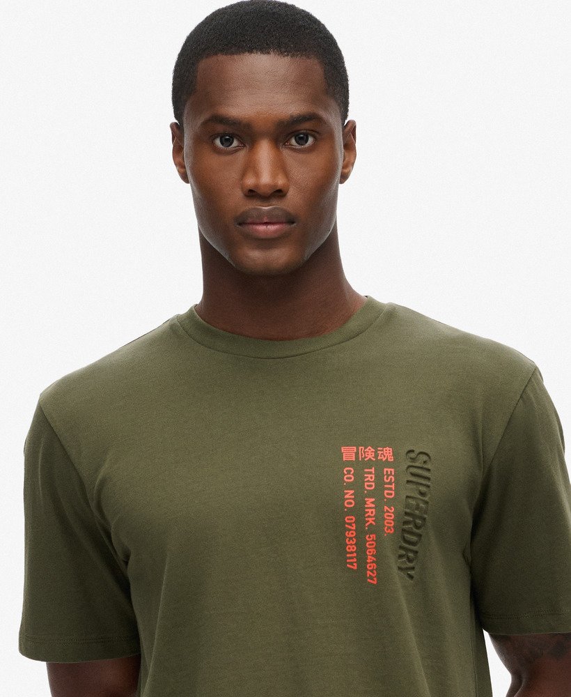 luźna koszulka z logo utility sport w kolorze khaki