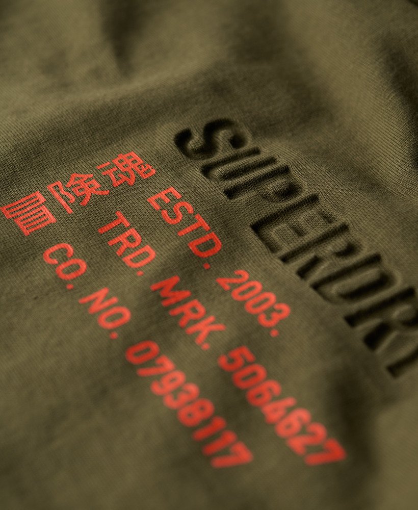 luźna koszulka z logo utility sport w kolorze khaki