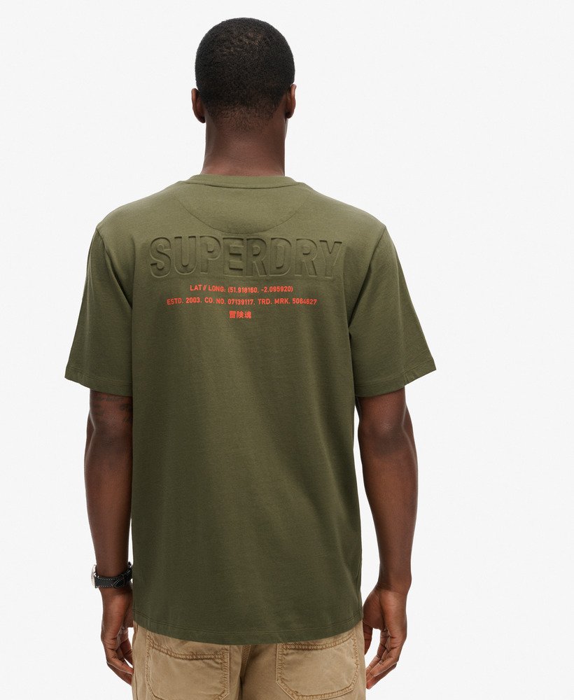 luźna koszulka z logo utility sport w kolorze khaki