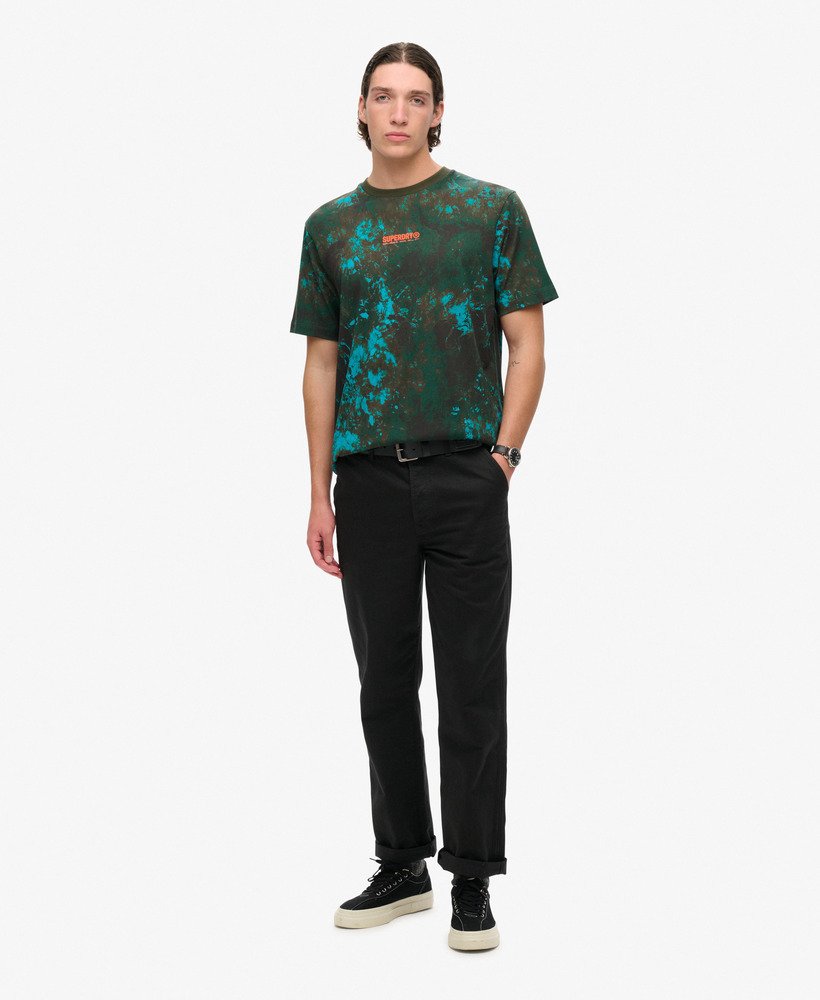 luźna koszulka z nadrukiem utility camo w kolorze marmuru bali