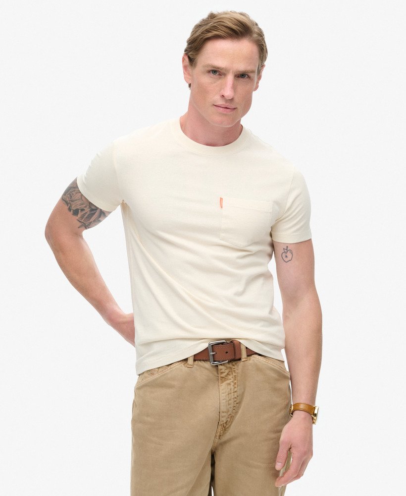 niezbędna koszulka z kieszenią w kolorze washed chalk