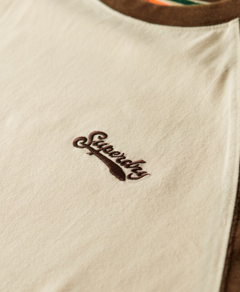 koszulka baseballowa essential logo w kolorze owsianymbrązowym