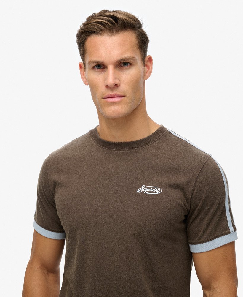 koszulka w paski retro essential logo w kolorze bracken brown