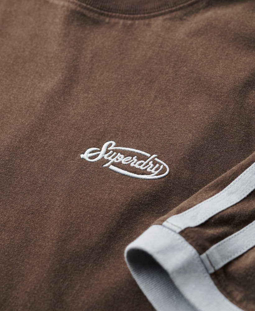 koszulka w paski retro essential logo w kolorze bracken brown