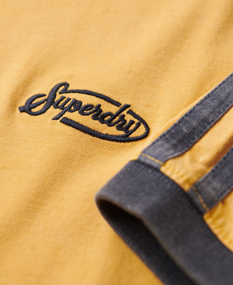 koszulka w paski retro essential logo w kolorze zimowego złota