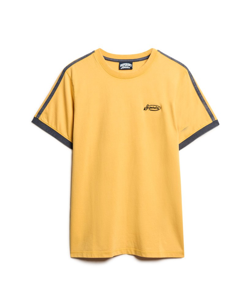 koszulka w paski retro essential logo w kolorze zimowego złota