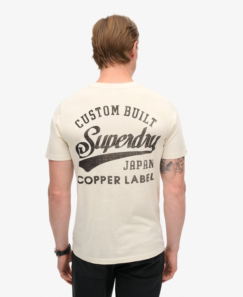koszulka z nadrukiem na klatce piersiowej copper label w kolorze białym ryżowym
