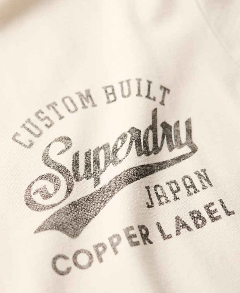 koszulka z nadrukiem na klatce piersiowej copper label w kolorze białym ryżowym