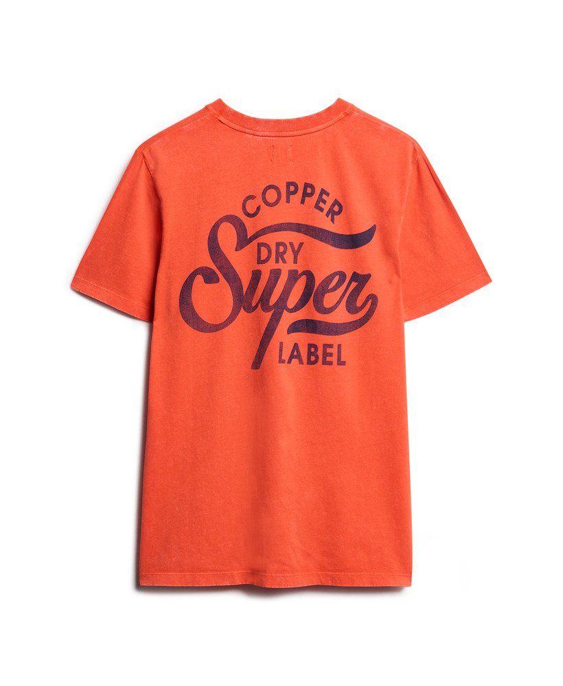 koszulka z nadrukiem na klatce piersiowej copper label w kolorze rdzawo-pomarańczowym denim co