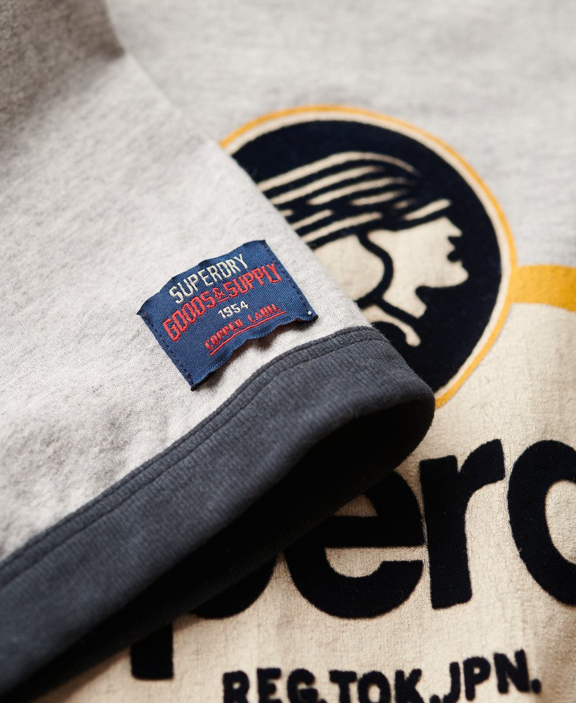 koszulka robocza core logo ringer z grafiką w kolorze pumeksu beżowo-marlowym